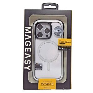 MagEasy Odyssey M Case for 2024 iPhone Pro Metal Silver MagSafe Shockproof 20FT